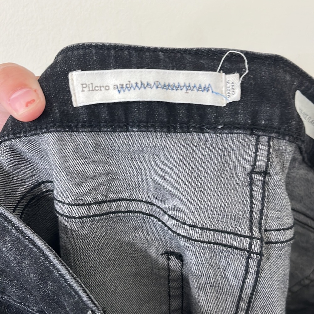 Anthropologie Pilcro and the Letterpress High-Rise Flare Black Denim Jeans 30 - Picture 9 of 11